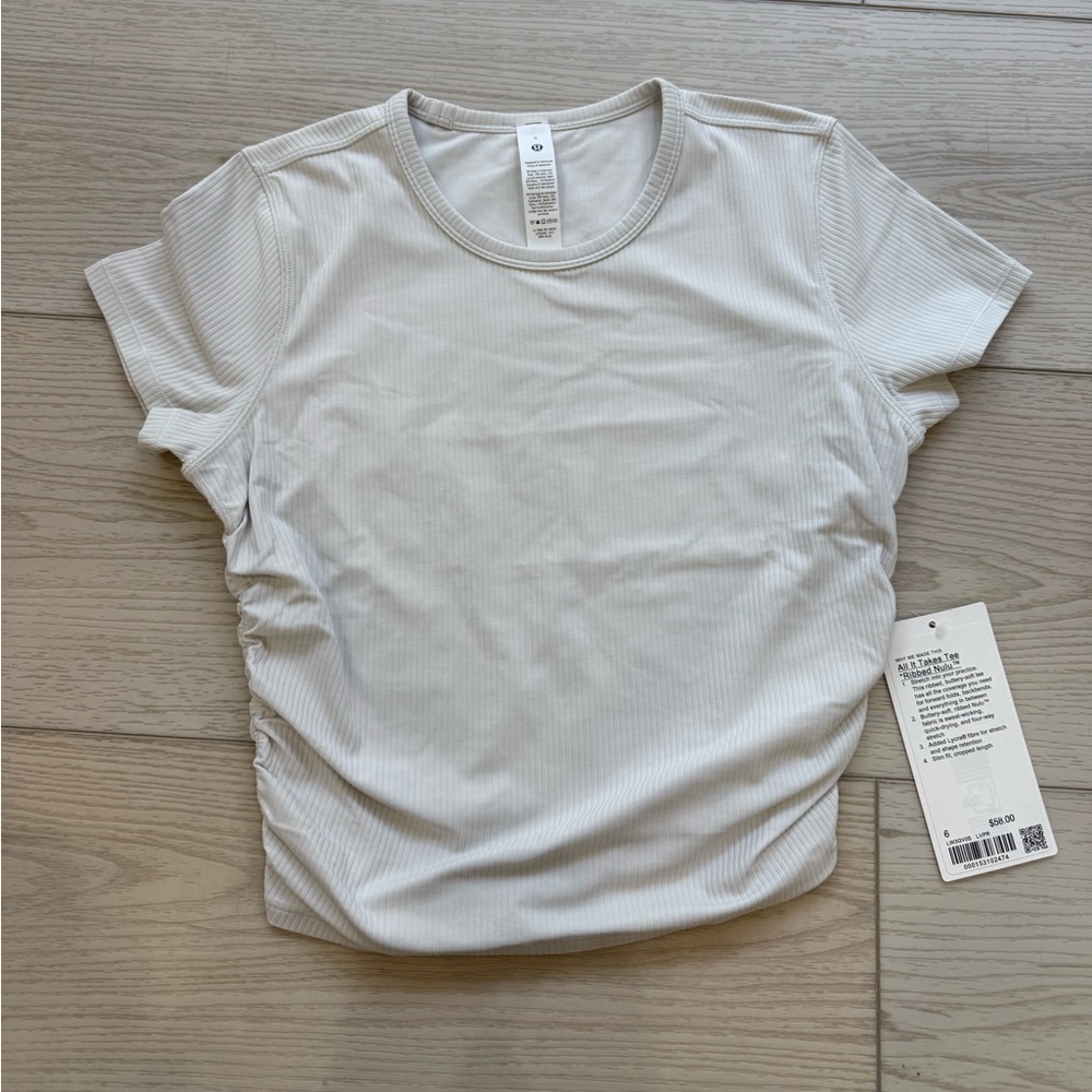 Lululemon new with tag All it Takes Tee Ribbed Nulu size 6 color LVPR